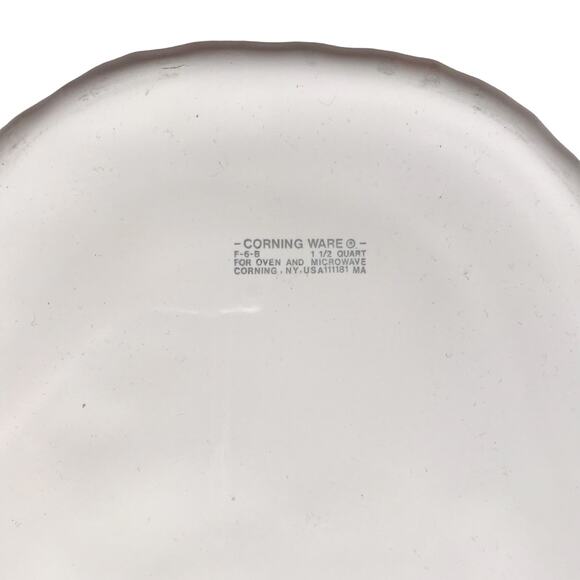Vintage Corningware Open Roaster Oval Casserole Dish French White 1.5qt F-6-B - Picture 3 of 11